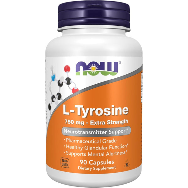 Now Foods L-Tyrosine 750 mg 90 Capsules